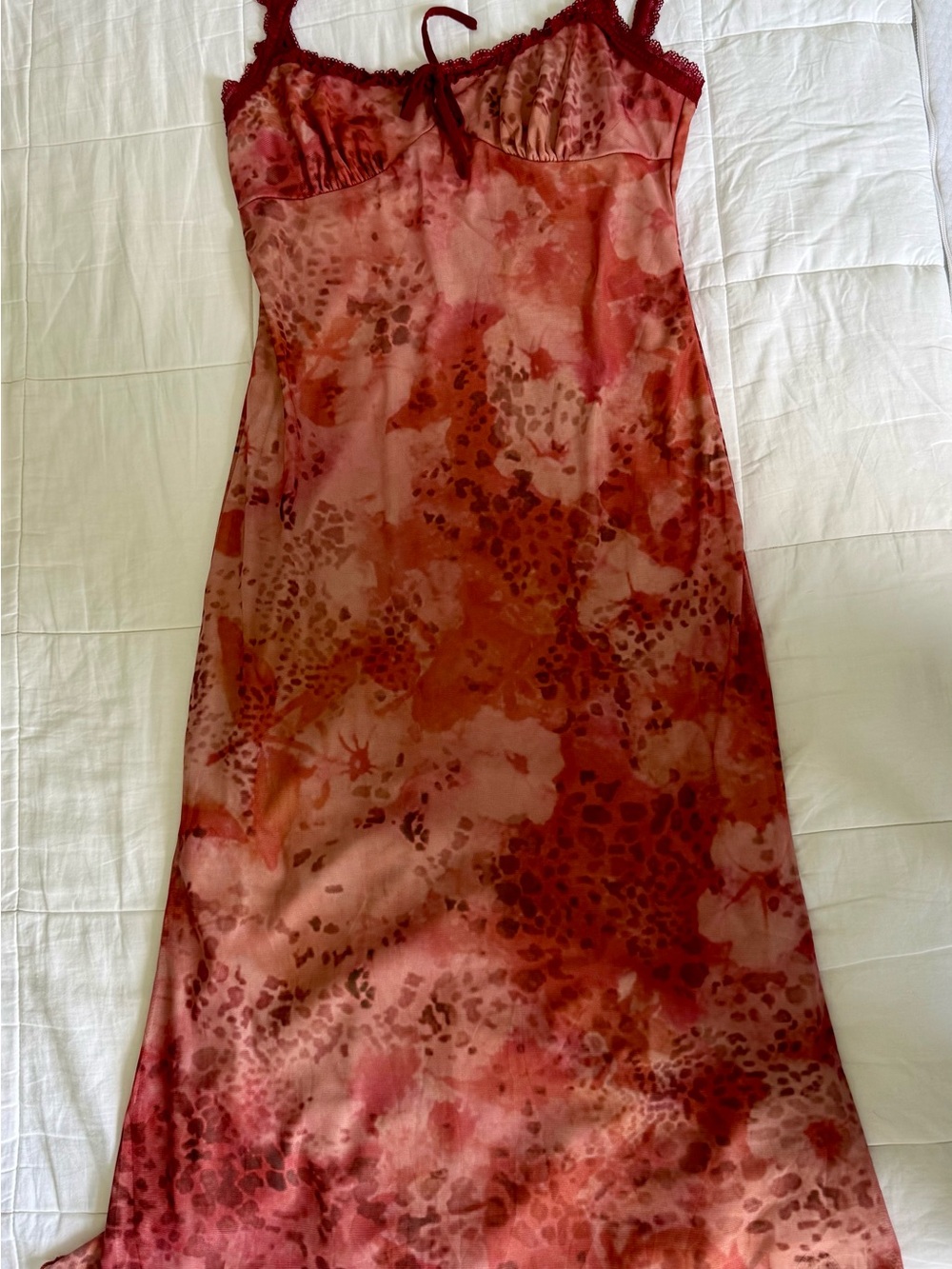 Cider Blush Pink & Rose Marble Slip Dress